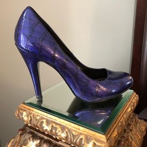 Jessica Simpson heels faux print in purple/black